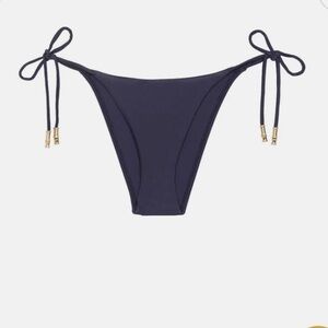 NWT Vix Paula Hermanny Solid Tie Side Full Navy Size Small